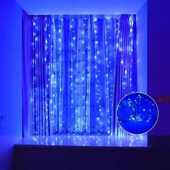 Cadena De Luces LED Para Cortina Con Enchufe USB Decoración De Jardín Fiesta Boda Navidad Exterior Nocturna Adecuada Para Ventana - 1