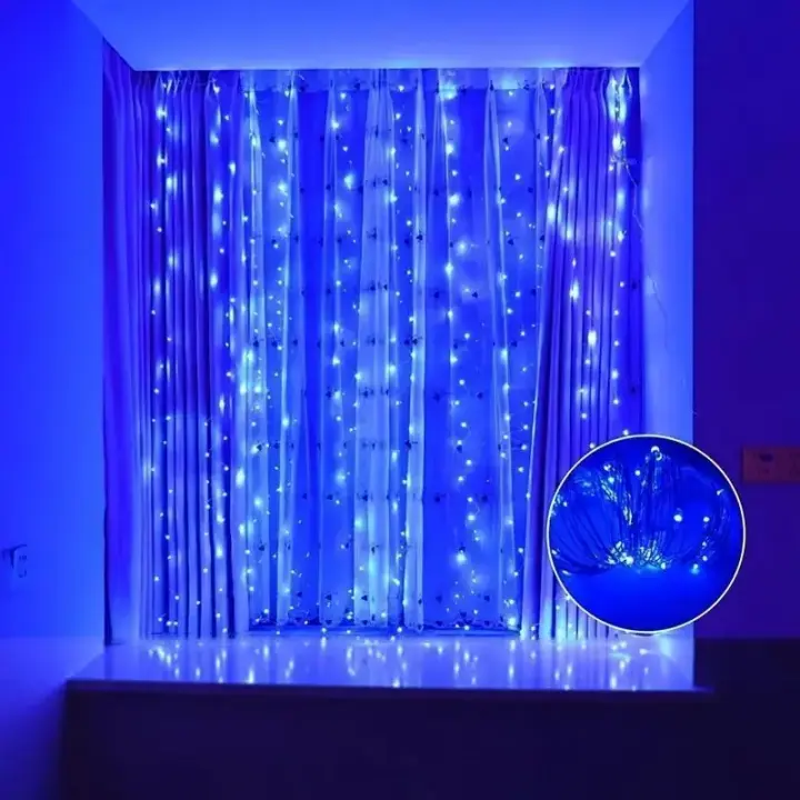 Cadena De Luces LED Para Cortina Con Enchufe USB Decoración De Jardín Fiesta Boda Navidad Exterior Nocturna Adecuada Para Ventana - 1