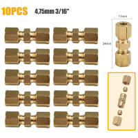 10Pcs Conector De Tubo De Freno De Latón Para Línea De Freno Sin Flaring Juntas Rectas De Compresión 4.75mm 3/16" Kits De Reducción Rojos - details 2