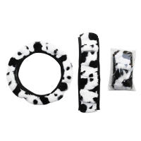 Funda Para Volante De Coche Universal De Peluche Gruesa Y Suave Caliente Decoración Interior Moda Búfalo Accesorios Automotrices - details 6