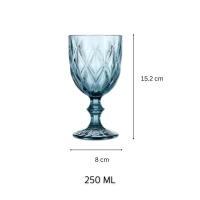 Set de Copas de Vino y Champán en Cristal con Diseño de Rombos, Elegantes y Sofisticadas, Color Azul, Verde, 220 ml, Perfectas para Celebraciones, Brindis, Fiestas, Decoración de Mesa, Estilo Moderno - details 2