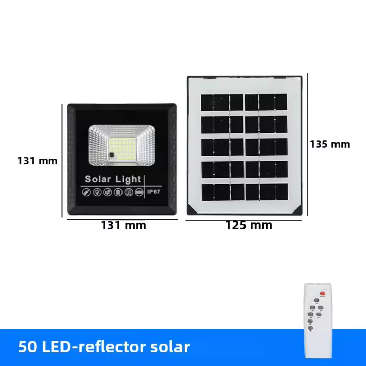 Lámpara solar led para exterior jardín farol inundable impermeable control remoto dimmer luz de pared y escaleras - 1