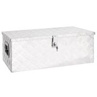 vidaXL Caja de Almacenaje de Aluminio Herramienta Vehículo Accesorio Color Negro,  Plateado, y mas - details 1