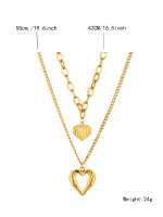 Set 2 collares mujer, collar corazones, Día de San Valentín, regalo mujer San Valentín, collar tendencia mujer, joyería y bisutería para mujer, collar acero inoxidable, NO pierde su color - details 4