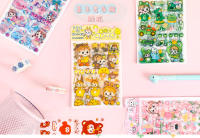 4 Hojas De Pegatinas De Decoración Con Patrón De Dibujos Animados Transparentes PET Para Decoración De Manos Y Estudiantes De Niñas Fresa Cereza - details 14
