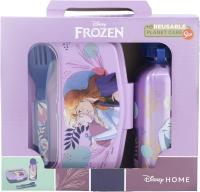 Set de botella de aluminio de 400 ml y fiambrera con cubiertos de Frozen. Libre BPA. Elsa, Anna y Olaf - STOR - details 1