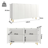 Gabinete de Comedor independiente 140x40x85,9 cm | Diseño Único con Puertas Personalizados | Pitas Metálicas Durables y Estables | Amplio Espacio de Almacenamiento para Sala de comedor - details 5