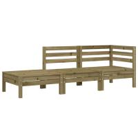 vidaXL Sofá de jardín de 3 plazas madera maciza de pino cera Marrón cera, Douglas natural, Impregnado natural Conjunto Terraza Muebles Jardín Exterior Juego de Muebles de jardín Mueble Jardín Exterior Muebles de Salon Exterior - details 1