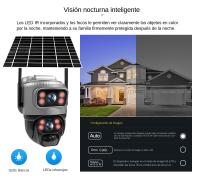 Cámara De Seguridad V380 Dual Lente 4G Con Visión Nocturna Y Detección De Humanos Impermeable 8MP 4K Batería CCTV Monitor Solar PIR - details 10