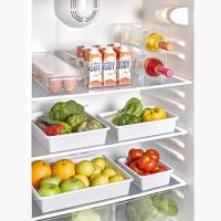 X-Set de 4 Bandejas Organizadoras Multifuncionales para Nevera en Plástico Reutilizable, Contenedores Rectangulares para Almacenamiento, Juego de Bandejas para Refrigerador en Blanco 890 ml, 1.65 l, 3 l y 4 l, Ideal para Mantener Alimentos Frescos - details 4