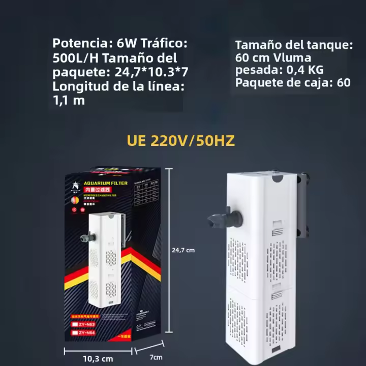 Bomba De Aire Submersible Para Acuario 4 En 1 Generador De Onda Silencioso Mejorador De Oxígeno Para Tanque De Peces - 1