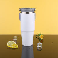 Taza De Viaje Aislada De Acero Inoxidable De 30oz Con Mango Y Capucha Para Bebidas Frías Y Calientes 901ml-1L Portátil Para Coche - details 4