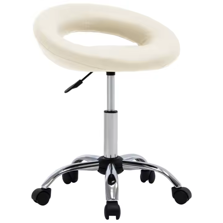 Silla de Trabajo con Crema de Cuero - Diseño Moderno y Ajustable - 1