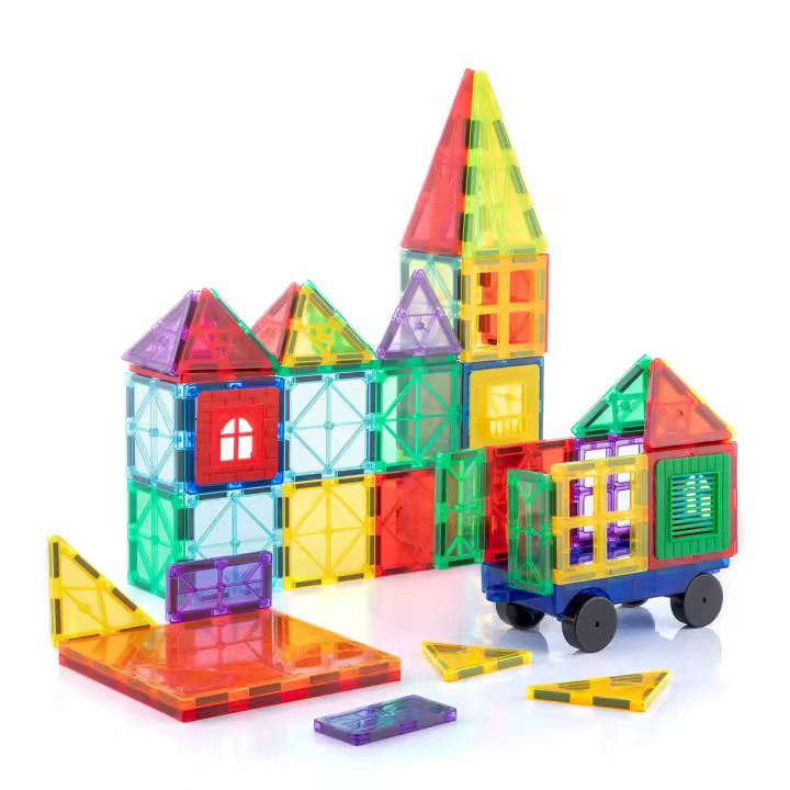 InnovaGoods® Bloques de Construcción Magnéticos 57 Piezas 3D Juguetes de Construcciones Magneticas Niños Juguetes Educativos Regalos para niños Mayores de 3 años (57 psc) - 1
