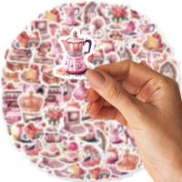 46pcs Pegatinas De Graffiti Rosa Para Laptop Y Maleta Con Diseños De Perfume Cámara Tacones Altos Decoración Resistente Al Agua PVC Clásico Juguete Para Niñas - details 5