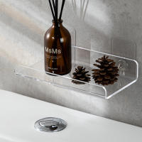 Estante Flotante De Acrílico Transparente Adhesivo Para Decoración De Pared Almacenamiento Librería De Baño Dispensador De Jabón Soporte - details 3