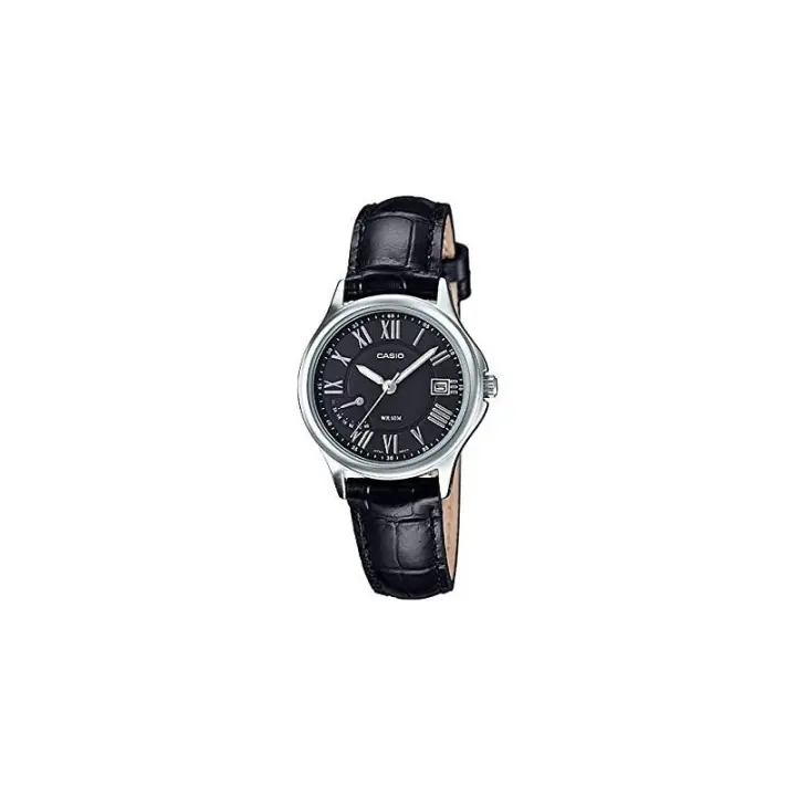Reloj Casio señora analógico LTP-E116L-1AV esfera negra caja plateada correa negra LTPE116L1AV - 1
