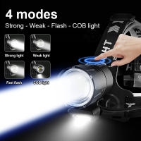 Linterna Frontal LED COB XHP360 Recargable USB Con Zoom Y Luz Potente 18650 Lámpara De Cabeza Impermeable Para Pesca Exploración Y Caza - details 5