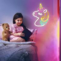 Lámpara Neón Unicornio Para Decoración De Pared Ajustable Brillo USB Para Dormitorio De Niñas Regalo De Cumpleaños Boda Fiesta Decoración De Pared - details 1
