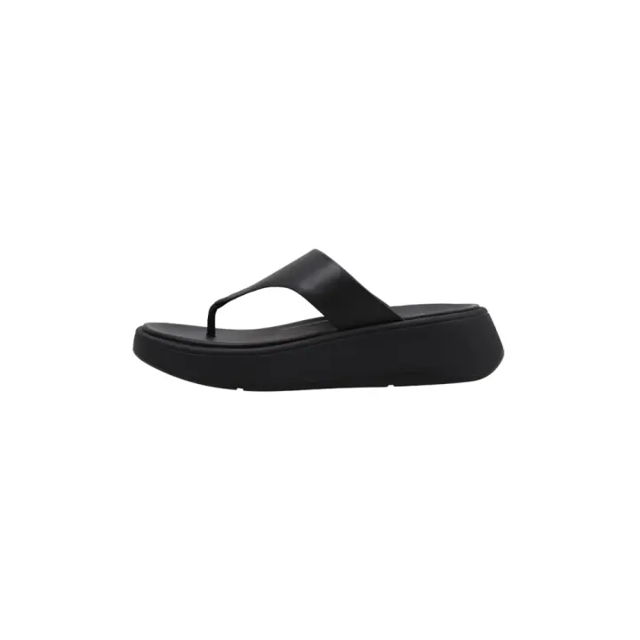 Fitflop F-MODE LEATHER FLATFORM TOE - POST SANDALS Sandalia Con Cuña Mujer Negro - 1