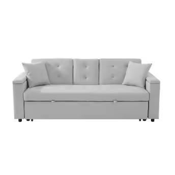 BATZAR Sofá cama Relax 203 cm gris claro sistema clic clac - 1