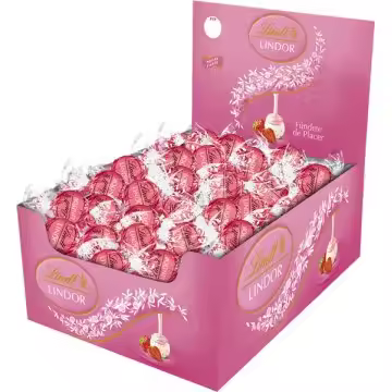 Lindt Lindor a Granel 500g - Bombones de Chocolate Blanco y Fresa con Relleno Cremoso - 1