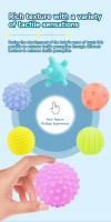 Juguete Sensorial Para Bebé Bolas Tactiles Con Ruidos Pelota De Toque Para Desarrollo Sensorial Infante Textura Suave Geométrica Inflable Musical - details 2