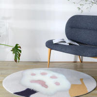 Alfombra De Plush Suave Con Patrón De Pata De Gato Rosa Para Sofá Mesa De Café Dormitorio Alfombra Antideslizante De Poliéster 100% - details 6