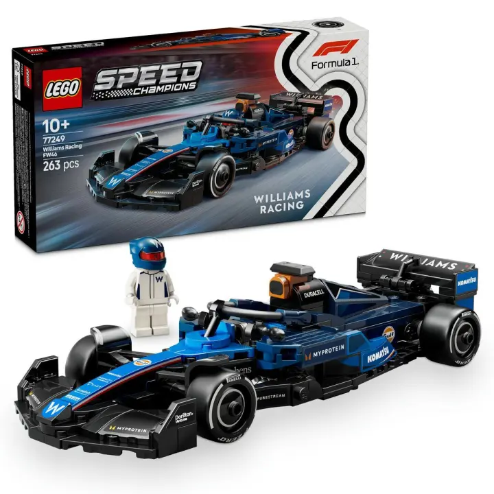 LEGO 77249 Speed Champions Coche de Carreras Williams Racing FW46 F1, Vehículo de Fórmula 1 de Juguete y 1 Minifigura de Piloto para Coleccionar, Regalo para Niños y Niñas de 10 Años o Más - 1