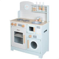 WOOMAX - Cocinita infantil de madera, 60x30x85 cm, Cocina de juguete de madera, Fregadero con grifo extensible, Cocinita de juguete, Juego de cocina para niños, cocinita madera infantil, cocinitas infantiles, utensilios de cocina, juegos de simulación - details 0