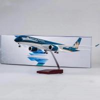 Modelo De Avión Airbus A350 Vietnam Airlines a Escala 1/142 De 47CM Con Luces Y Ruedas Material De Resina Colección De Regalos Para Hombres Y Mujeres Adultos - details 0