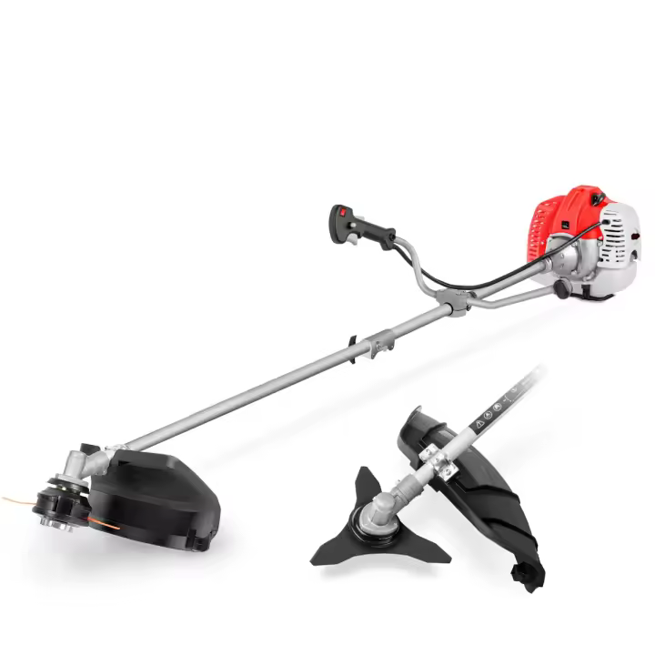 GREENCUT GGT650X-2 - Desbrozadora con Motor Gasolina 2 Tiempos 65cc 4,9cv, 2 Accesorios de Corte, Manillar de Agarre Doble, arnés y Kit de protección - 1