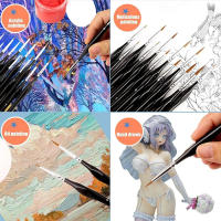 Kit De Pinceles De Pintura Detallada 10 Piezas Miniatura Pinceles Para Acrílico Acuarela Aceite Caras Uñas Madera Nylon - details 4
