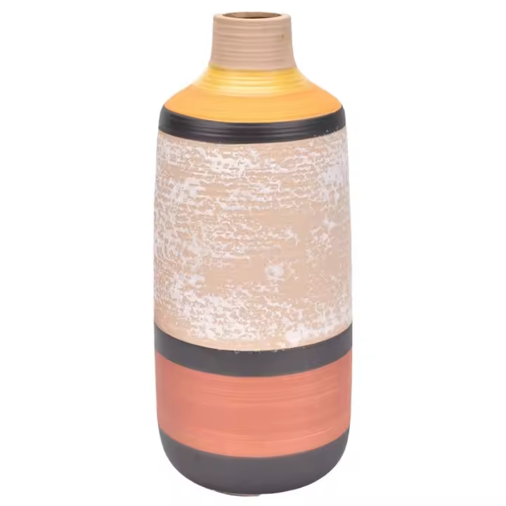 ORIGEN Home Decor - Jarrón Decorativo  Decoracion | Jarrones Y Portavelas Marrón - 25x10x10 cm 29971 - 1