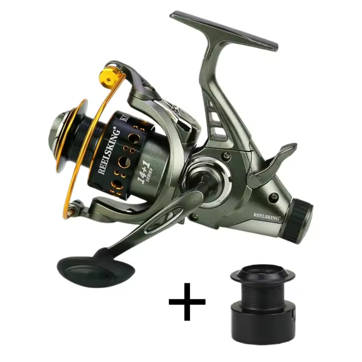 Carrete De Pesca Spinning Doble Spool 14+1BB Metal Ratio De Engranajes 4.9:1/5.2:1 Izquierdo/Derecho Trolling Para Agua Dulce Y Salada - 1