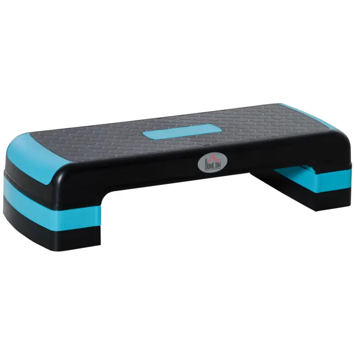 HOMCOM Step de Aeróbic Plataforma Step para Fitness con Altura Ajustable de 10/15/20 cm Tabla de Ejercicio en Casa Gimnasio Oficina Carga 150 kg 78x28x20 cm - 1