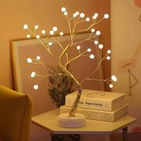 Lámpara De Árbol De Perlas LED 36 Luces Para Decoración De Mesa Y Dormitorio Luz Nocturna Con Luz Ambiental Soothing Operada Por USB O Pilas - details 0