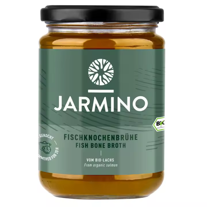 Jarmino - Caldo de pescado BIO - Pack de 6 unidades - Ecológico, sin gluten y sin lactosa - 1