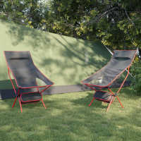 vidaXL Sillas de camping plegables 2 uds tela Oxford y aluminio Color Negro y rojo,  Negro y naranja, y mas - details 0