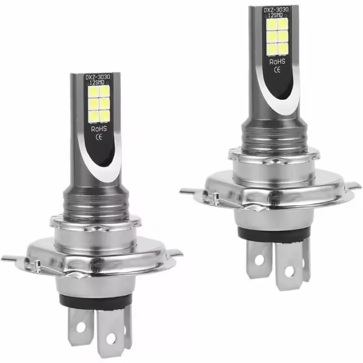 2 bombillas LED H4 para faros delanteros en caja, 50 W/14000 lm/IP68, impermeables, para coche, luz antiniebla, 2 bombillas, luz blanca de 6000-6500 K. - 1