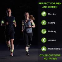 4 piezas de bandas reflectantes de alta visibilidad, correas reflectantes, pulseras de cinta, equipo reflectante para correr para mujeres, hombres, correr, ciclismo, caminar, brazo, muñeca, tobillo, pierna - details 0