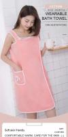Toalla De Baño Coral Suave Y Absorbente Traje De Baño De Paja Espesado Toalla De Cuello Alto Camisola Para Mujer - details 0