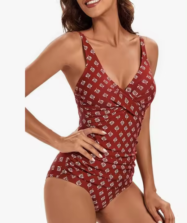 Traje de Baño Elegante para Mujer Sexy Cuello en V Control de Barriga Talla XXL - 1