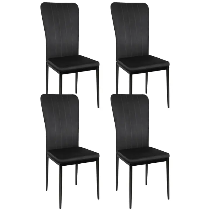 Juego de 4/6 sillas de comedor, sillas de cocina tapizadas, funda de terciopelo, estructura de metal. - 1