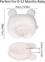 Almohada para bebé de 9,84 x 11 pulgadas, almohada para dormir para bebé, lavable a máquina, almohada para cabeza plana, antidesviación de la cabeza, adecuada para recién nacidos, suministros para bebés (0-12 meses) - details 0