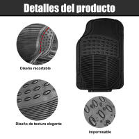 ENERFERO-Juego de 4 Alfombras Para Coche,Alfombra De Goma Para Coche, Alfombrilla Universales Antideslizante, 2 Delanteras y 2 traseras,Color Negro - details 5