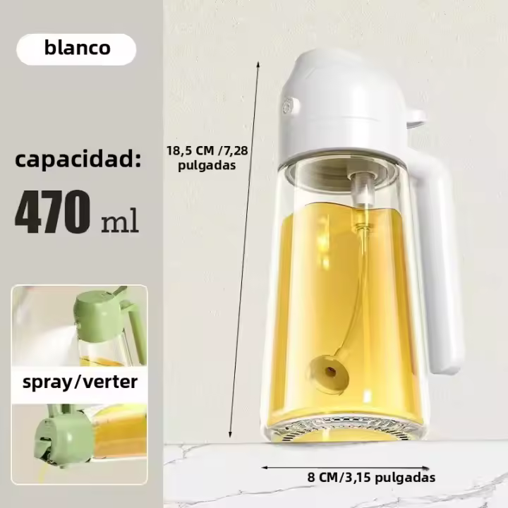 Botella De Spray Para Cocina De Vidrio O Plástico Resistente Al Vazamiento Dual Propósito Para Aceite Y Condimentos - 1