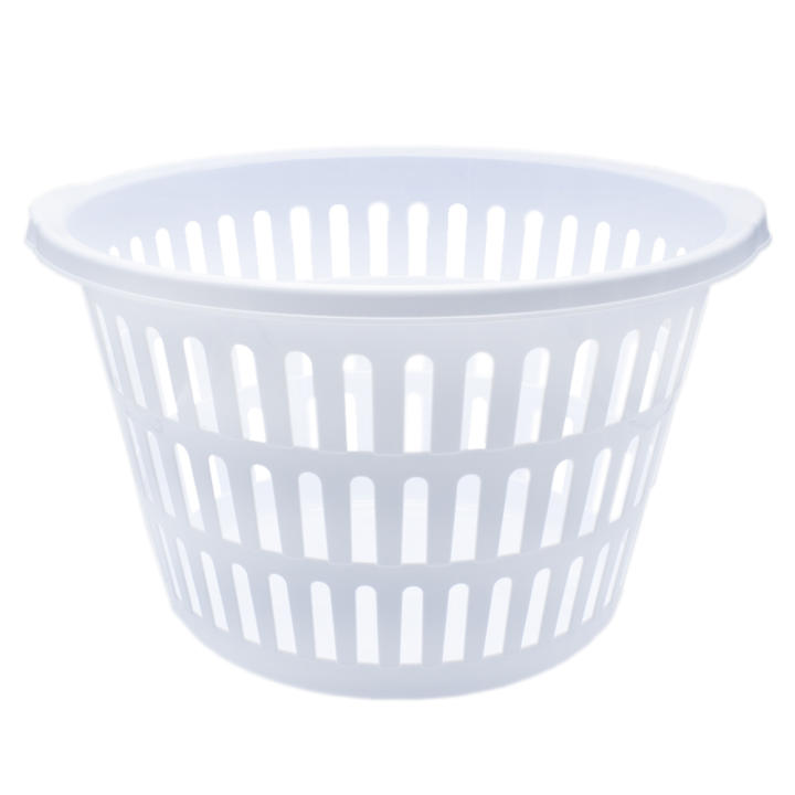 CABLEPELADO Cesta Ropa Redondo plástico, cesto lavandería, Canasta Colada, Cesta para la Colada de plástico, 46 cm diámetro superior x 29 cm alto, Plástico, Con asas, Blanco