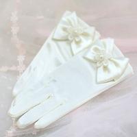 Guantes De Princesa Para Niños Vestido De Satén Con Lazo Guantes De Dama De Moda Unisex Talla De Muñeca Material Poliéster - details 1