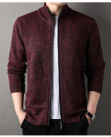 Chaqueta De Punto Para Hombre Con Cuello Erguido Estilo Coreano Slim Fit Color Sólido Abrigo De Otoño E Invierno Con Cierre De Cremallera - details 8